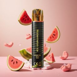 JNR Black&Golden 600+200 Puffs 550mAh Engangs Vape Vandmelon Is