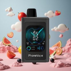 JNR PhoneVape 30000 puffs Engangs Vape Blåbær Vandmelon med 850mAh Type-C Genopladelig Batteri og Fjernkamera