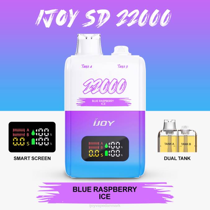 iJOY Vapes Online - iJOY SD 22000 engangs 60N4149 blå hindbæris
